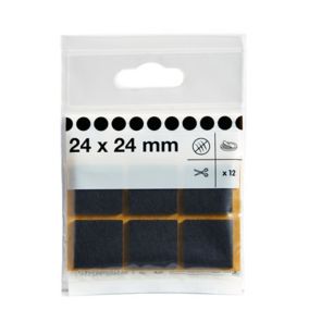 Brown Felt Protection pad (L)24mm (W)24mm, Pack of 12