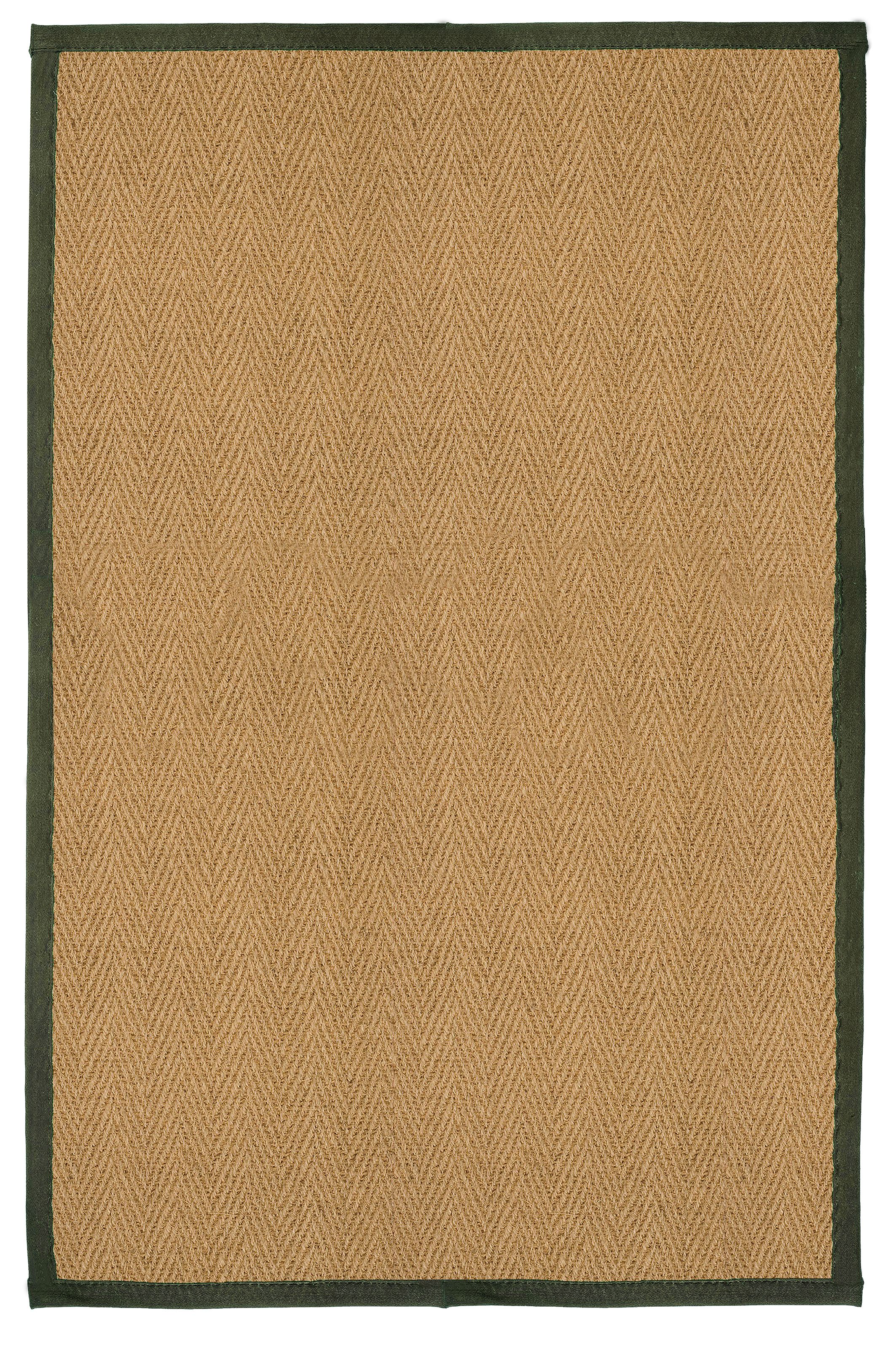 Brown, green Herringbone weave Large Rug, (L)200cm x (W)135cm