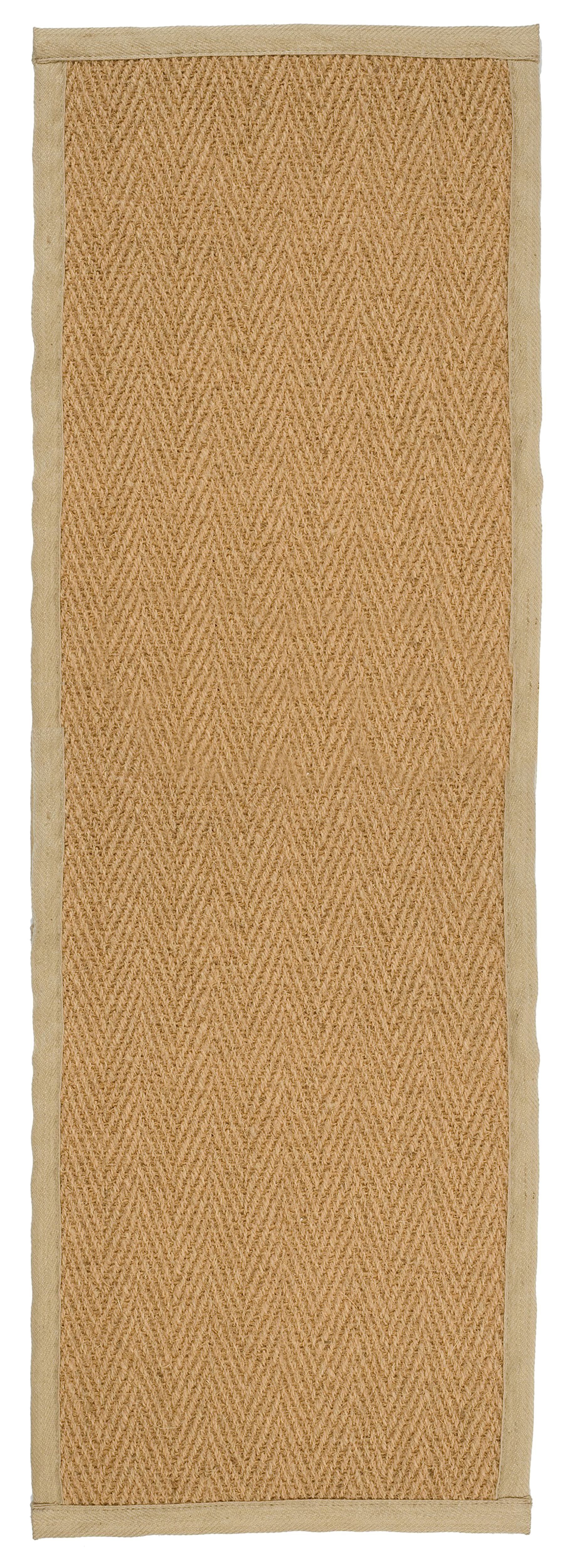 Brown Herringbone weave Large Rug, (L)180cm x (W)60cm