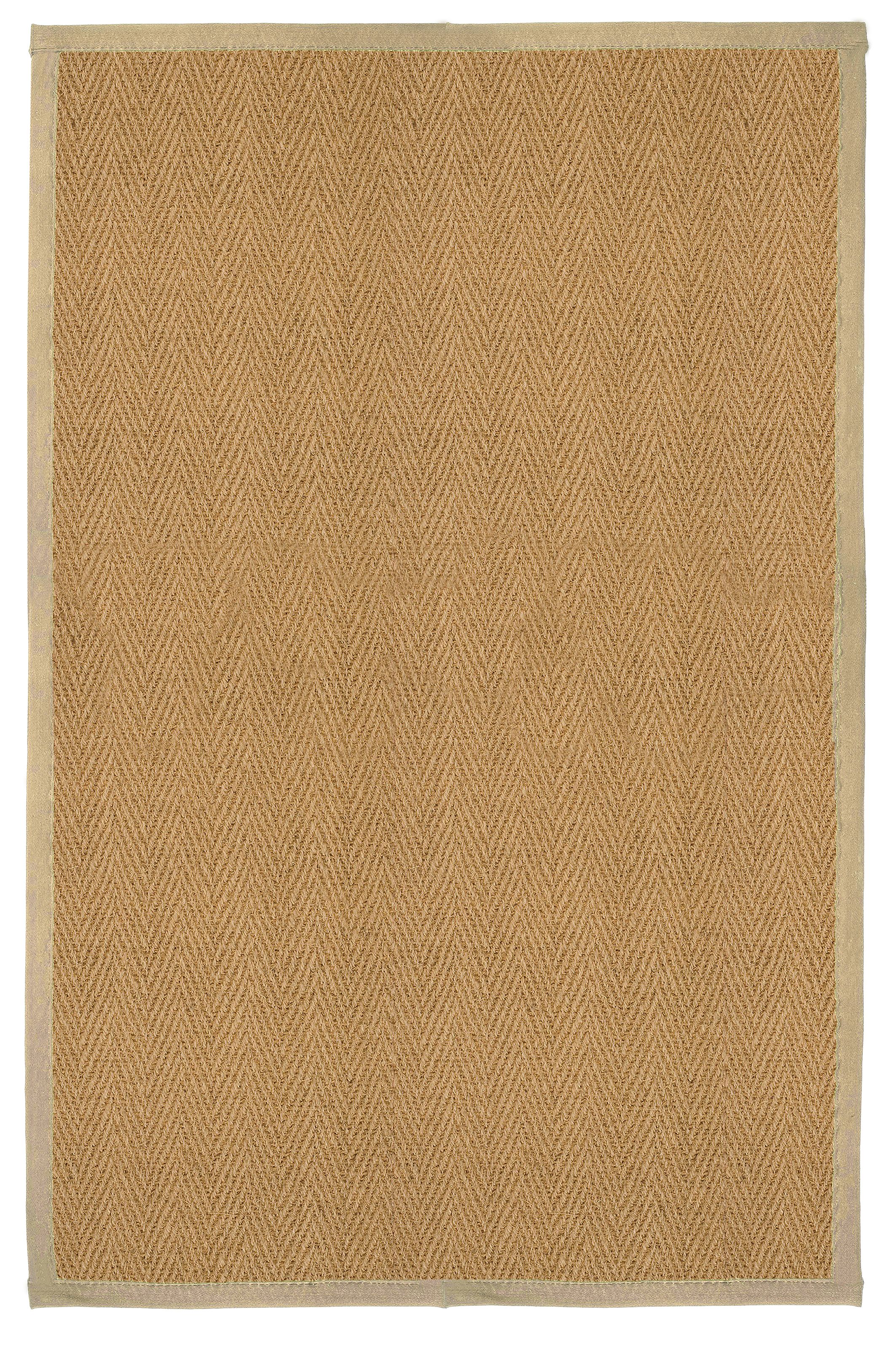 Brown Herringbone weave Large Rug, (L)200cm x (W)135cm