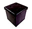 Brown leather effect Ottoman (H)375mm (W)375mm (D)380mm