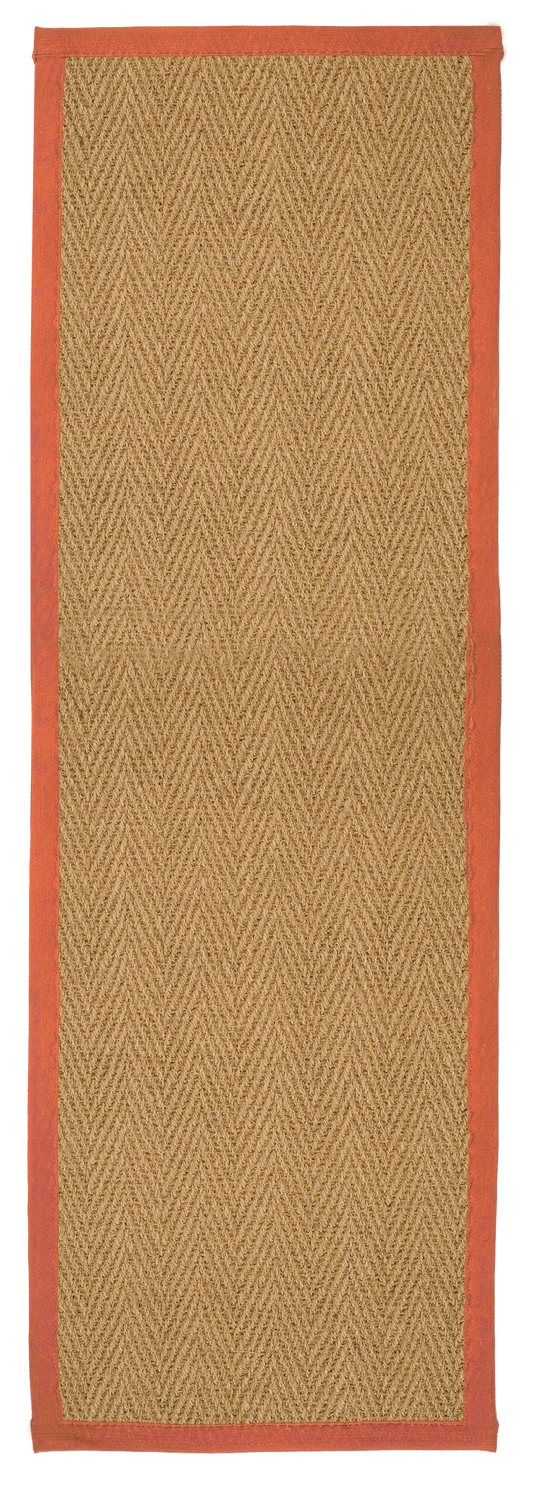 Brown, orange Herringbone weave Large Rug, (L)180cm x (W)60cm