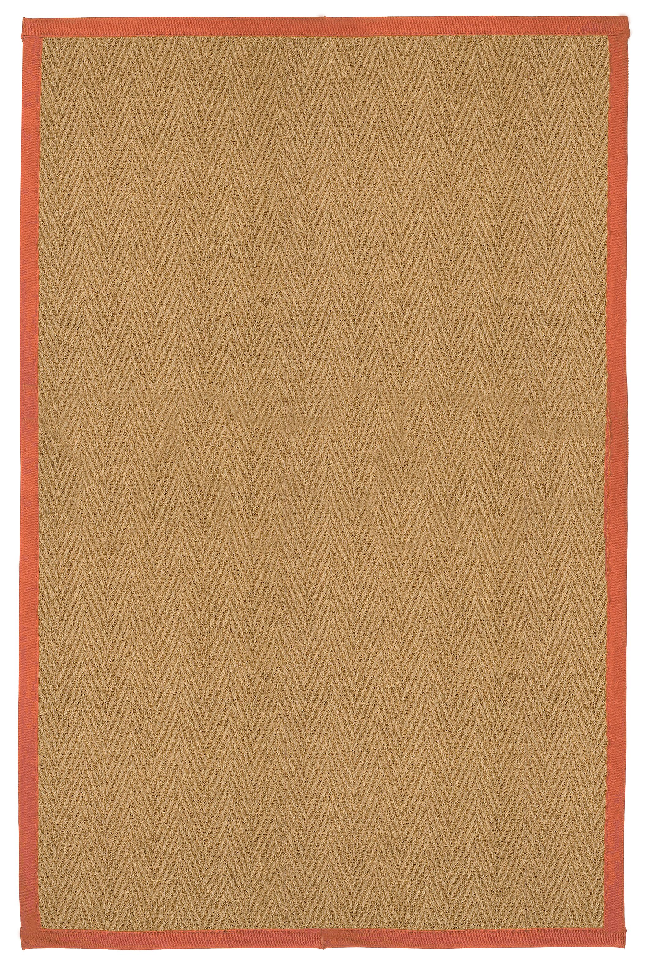 Brown, orange Herringbone weave Large Rug, (L)200cm x (W)135cm