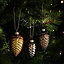 Brown Pearlescent effect Plastic Pine cones Decoration, Pack of 8