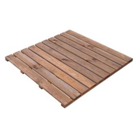 Brown Pine Deck tile (L)1m (W)1000mm (T)40mm