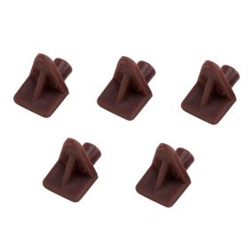 Brown Plastic Shelf support (L)14mm, Pack of 20