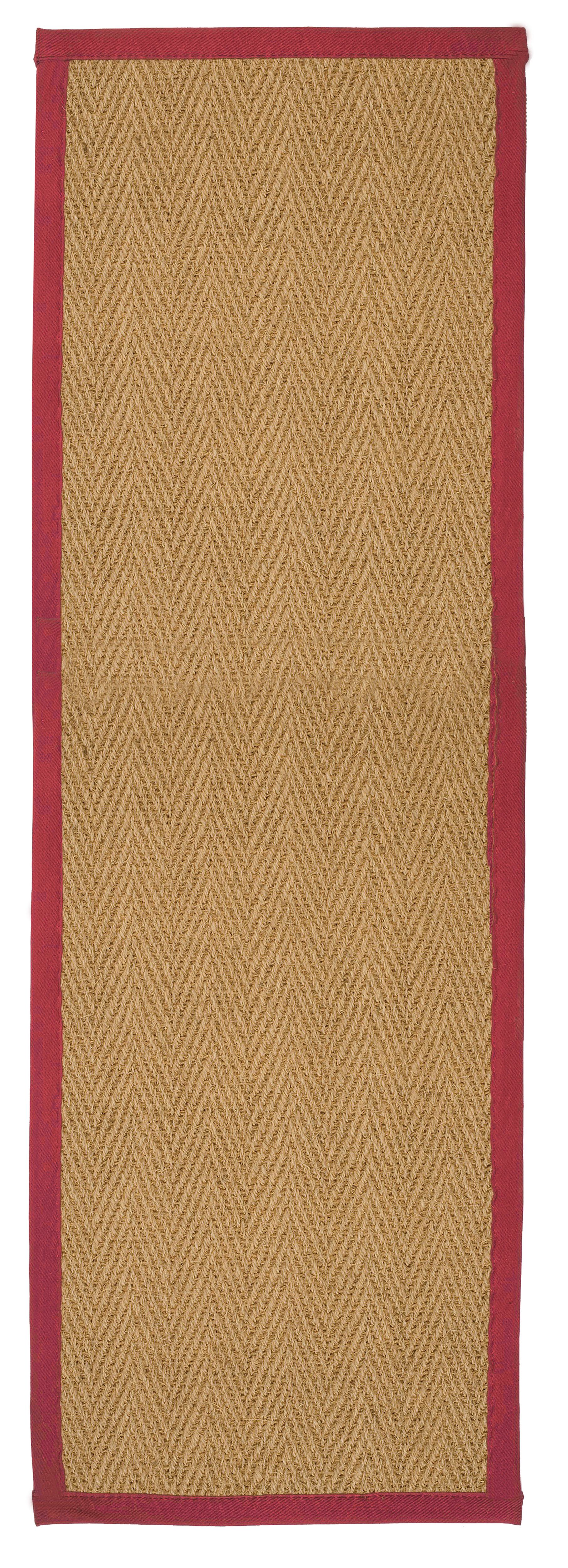 Brown, red Herringbone weave Large Rug, (L)180cm x (W)60cm