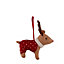Brown, red & white Felt & polyester (PES) Reindeer Decoration