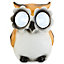 Brown & white Owl Solar-powered LED Outdoor Decorative light