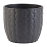 Brushed Black Ceramic Plant pot (Dia)16cm