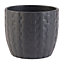 Brushed Black Ceramic Plant pot (Dia)18cm
