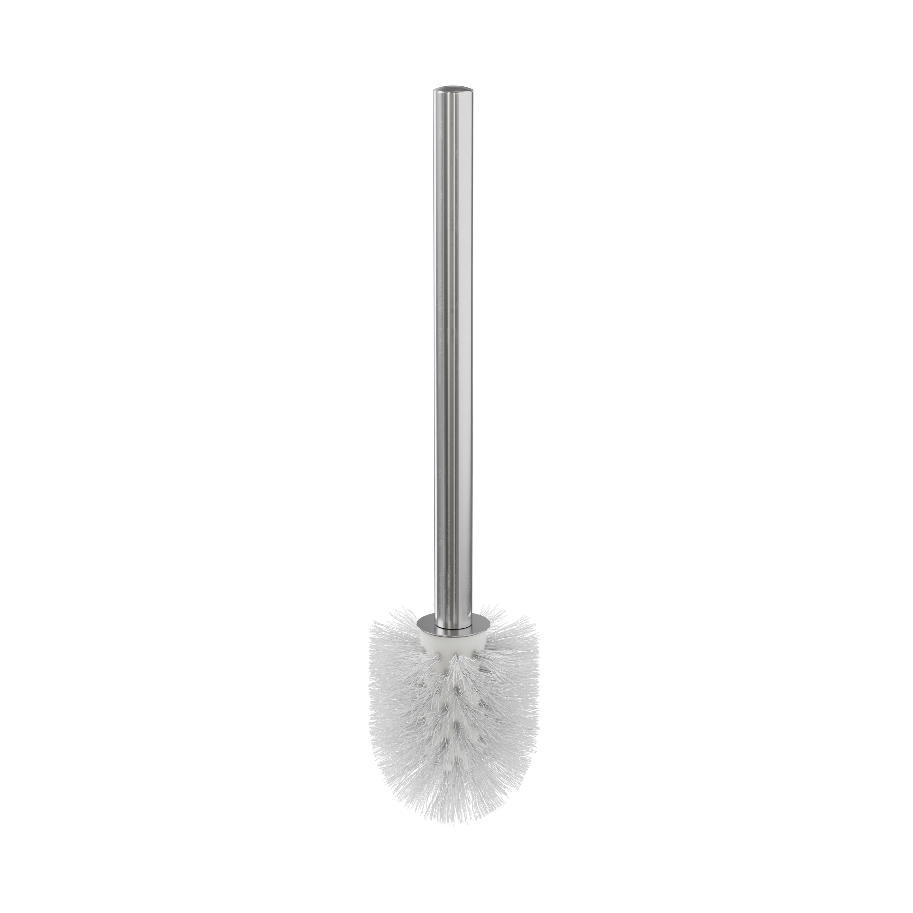 Brushed chrome effect White Toilet brush