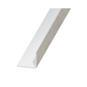Brushed effect Anodised Aluminium Equal L-shaped Angle profile, (L)1m (W)25mm