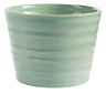 Brushed Green Ceramic Plant pot (Dia)13cm
