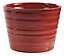 Brushed Red Ceramic Plant pot (Dia)13.5cm