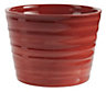 Brushed Red Ceramic Plant pot (Dia)15cm