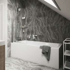 Brya Grey Matt Concrete effect Porcelain Wall & floor Tile, Pack of 3, (L)600mm (W)600mm