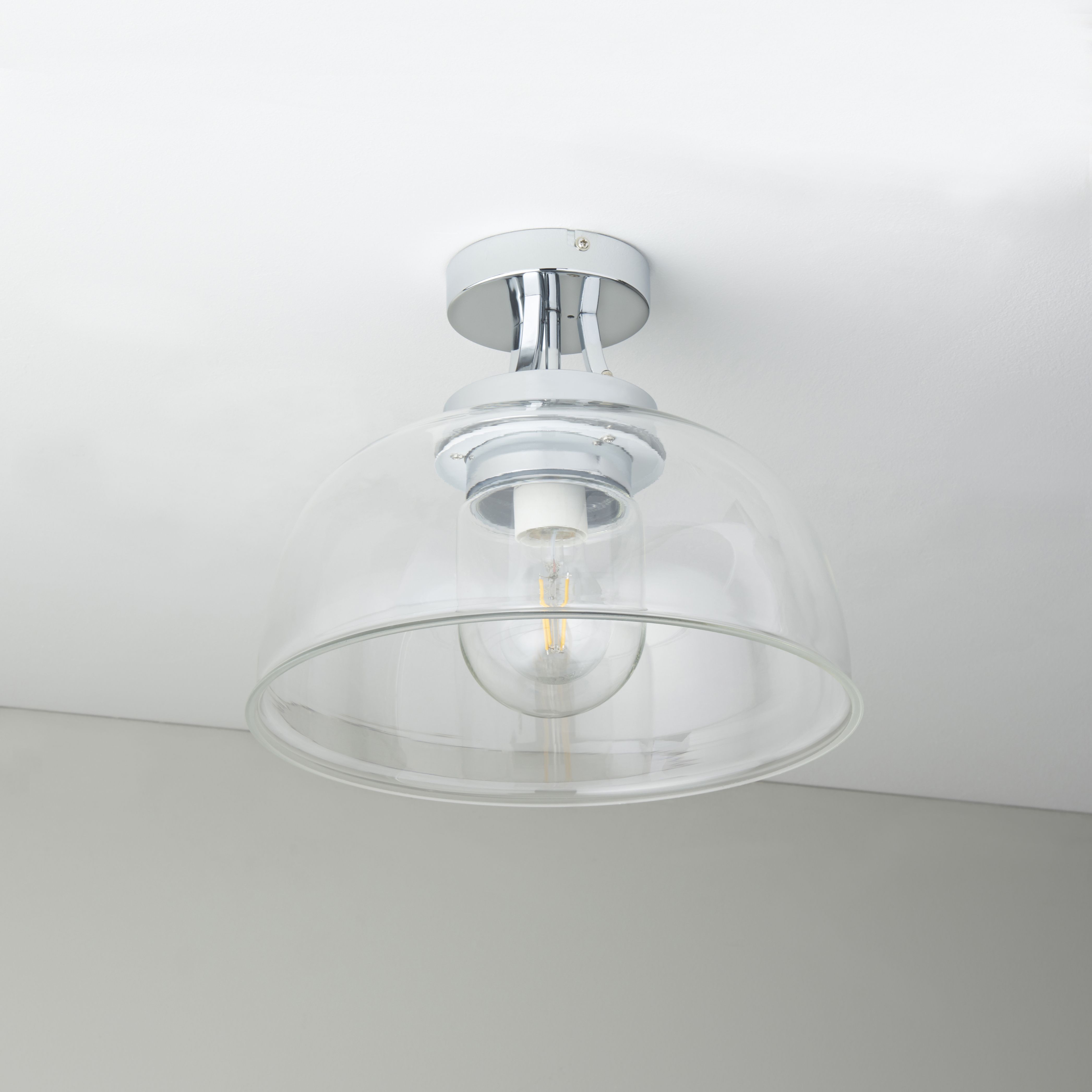 Bugue Chrome effect Bathroom Ceiling light