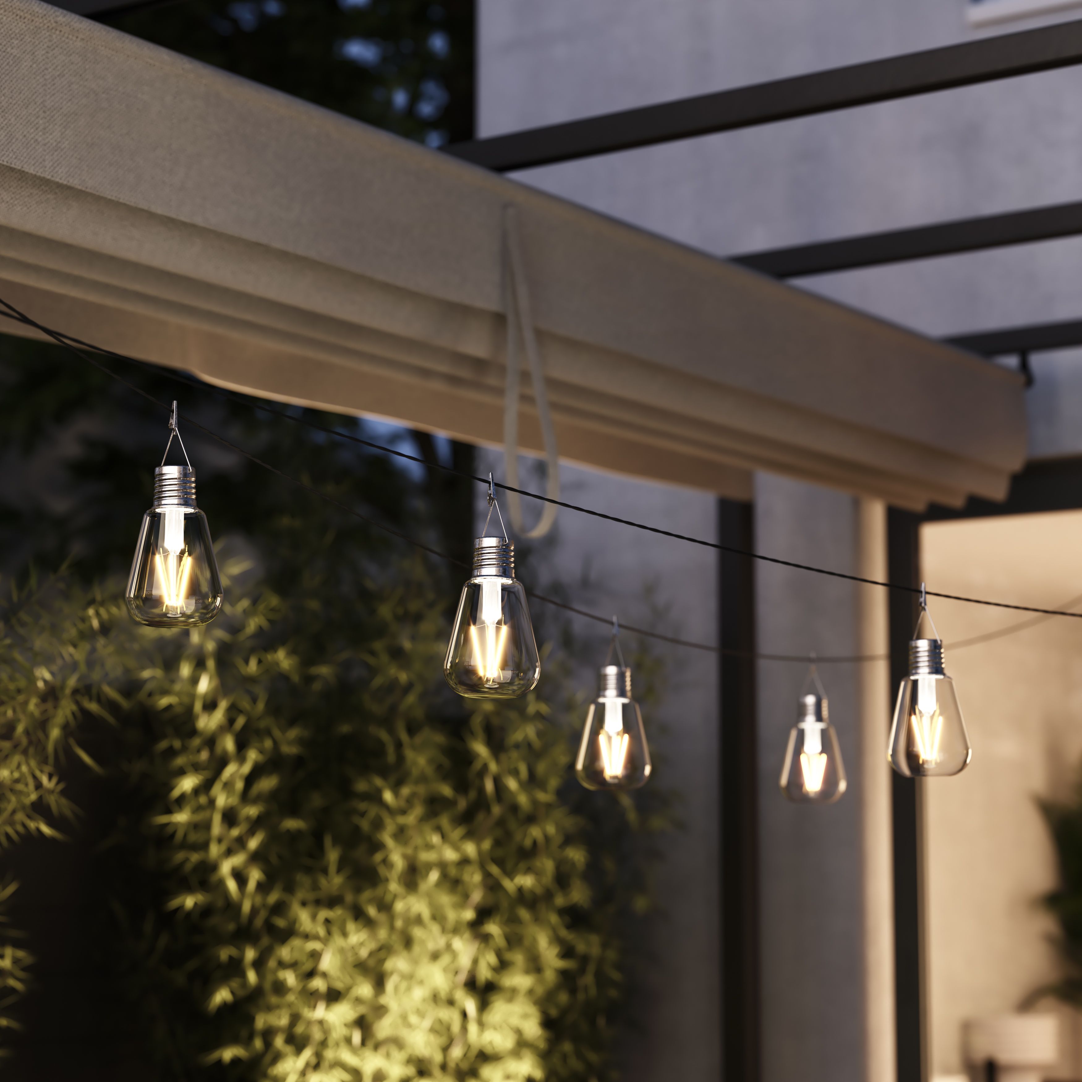 Bulb Solar-powered Warm white 1 Integrated LED Outdoor String lights
