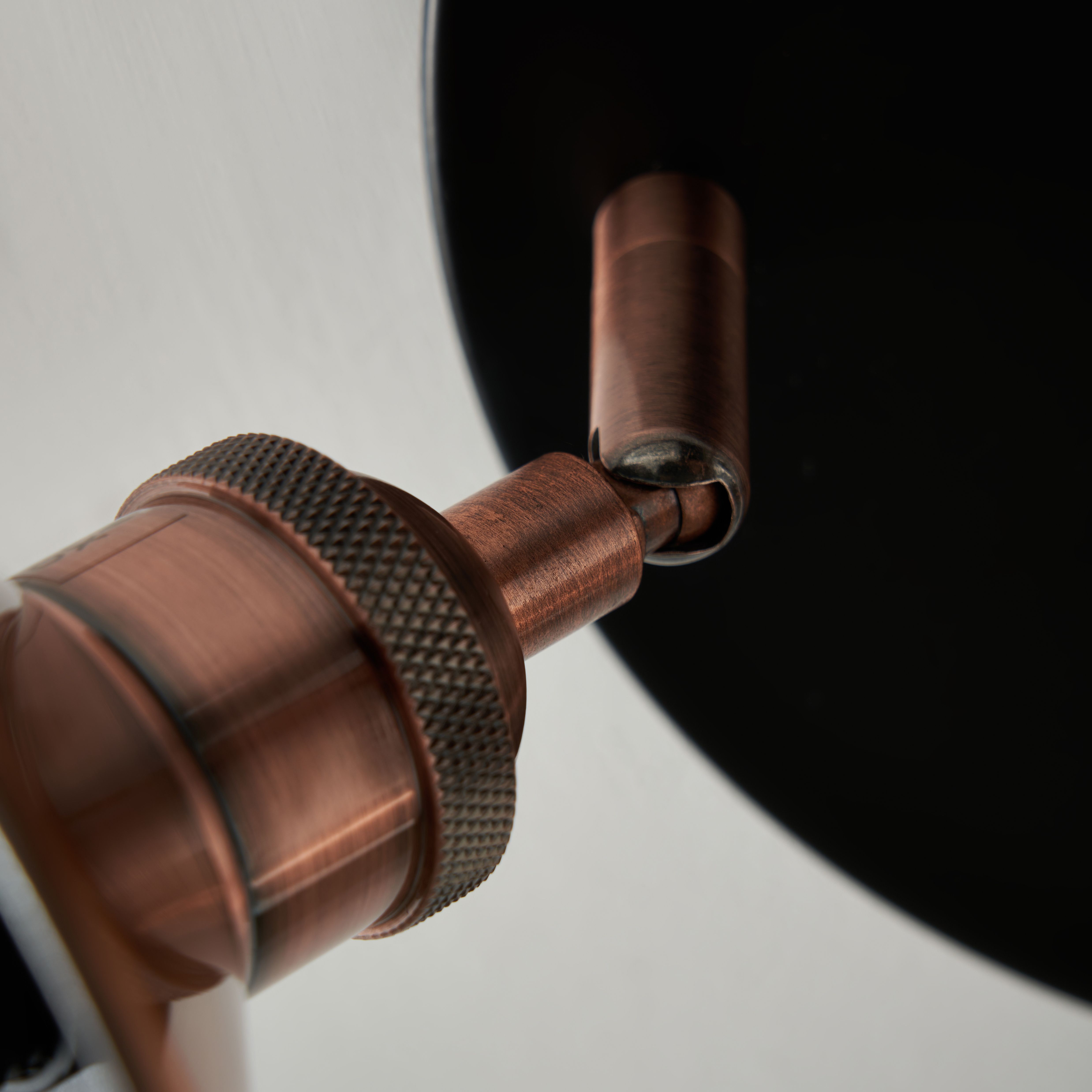 Bureau Satin Black Copper effect 3 Light Spotlight