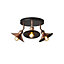 Bureau Satin Black Copper effect Mains-powered 3 lamp Spotlight