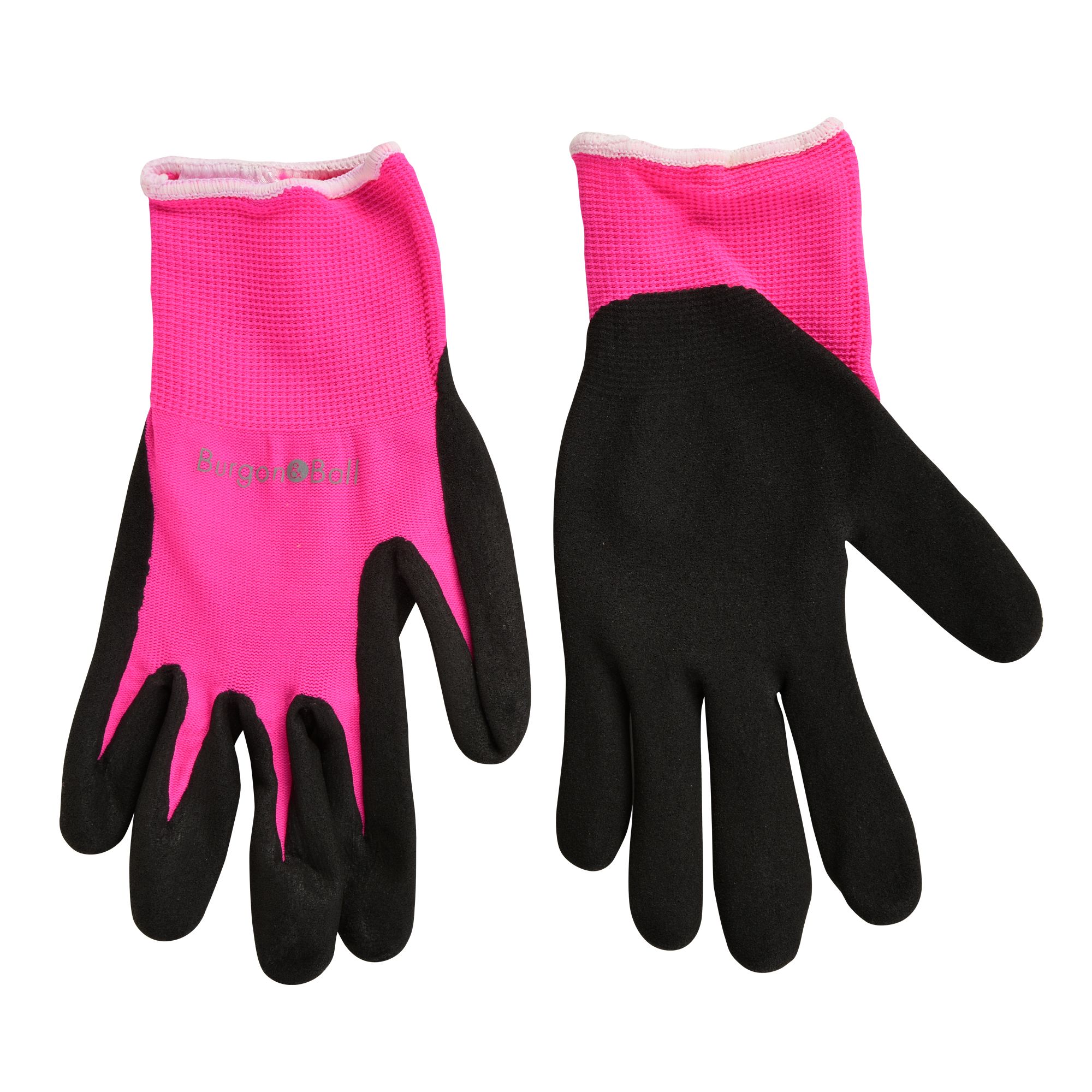 Burgon & Ball Flora brite Nylon Pink Gardening gloves Medium, Pair