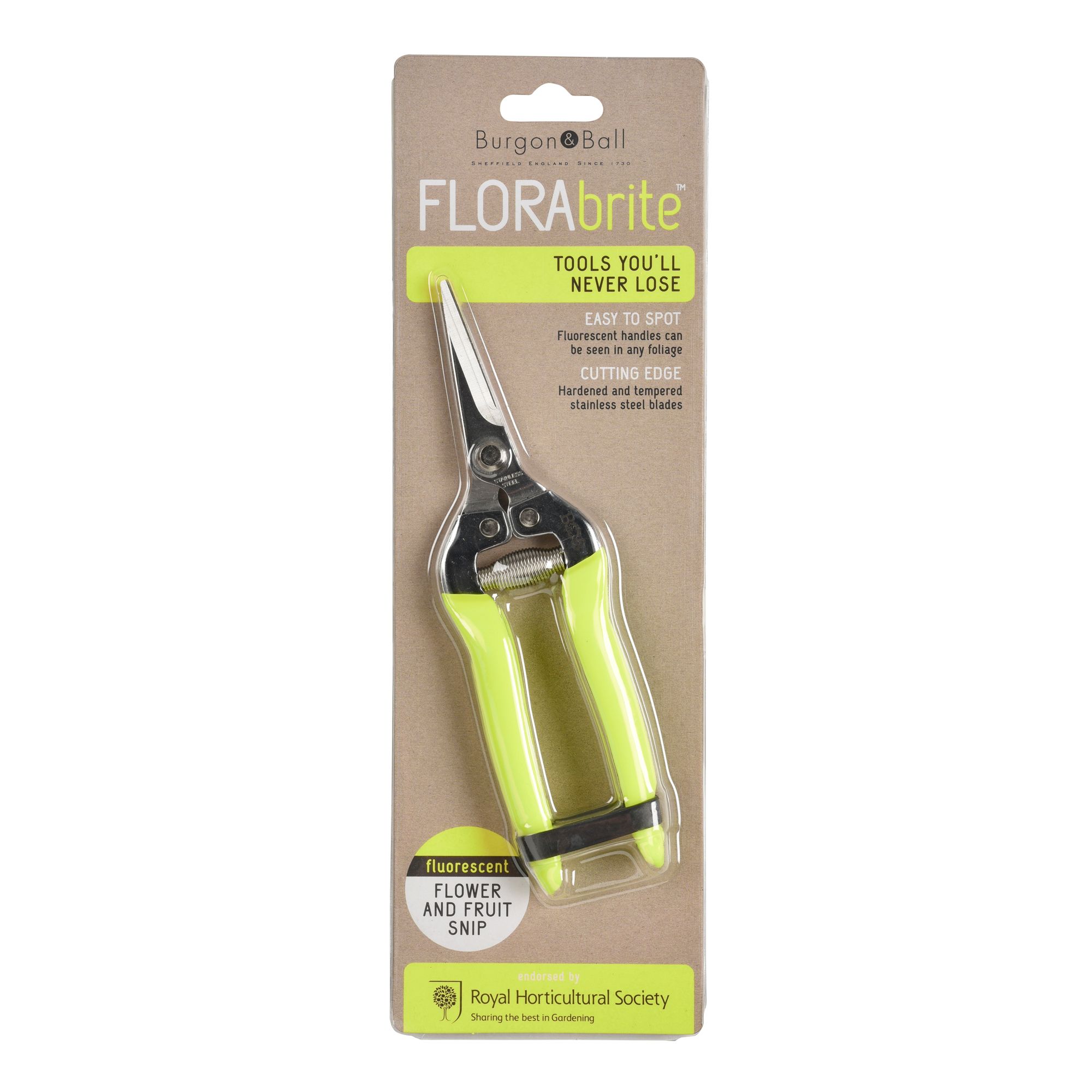 Burgon & Ball Flora brite Yellow 20mm Stainless steel Snips