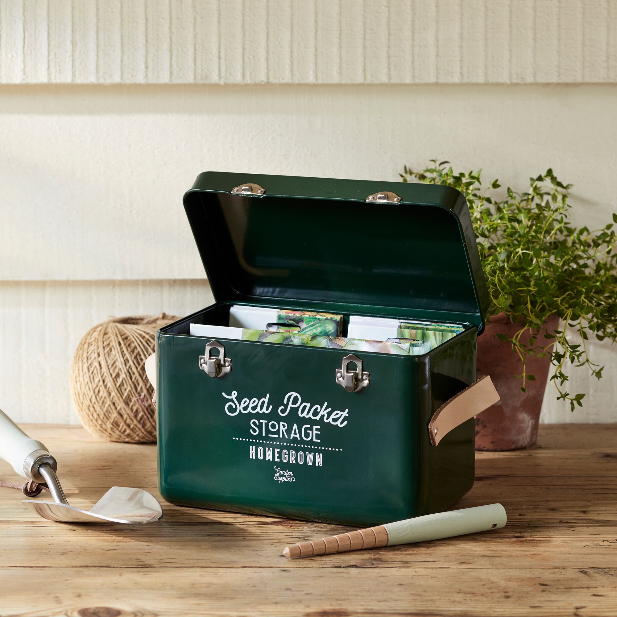 Burgon & Ball Seed packet Green Storage tin