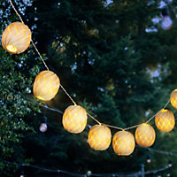 Buzios Printed bamboo effect Battery-powered Warm white 10 Integrated LED Outdoor String lights