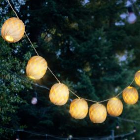 Buzios Printed bamboo effect Battery-powered Warm white 10 Integrated LED Outdoor String lights