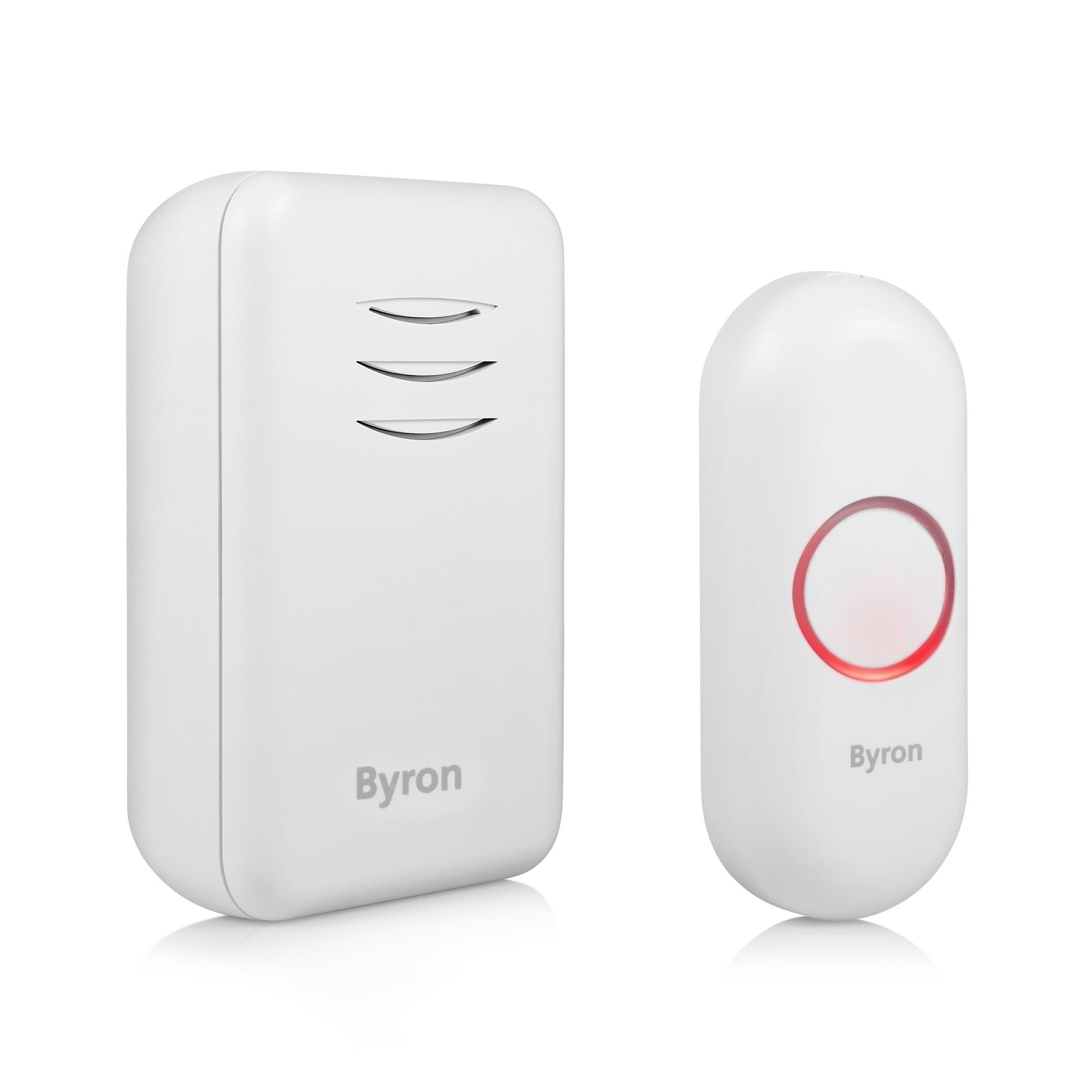 Byron 311 White Wireless Batterypowered Door chime kit DBY22311KF