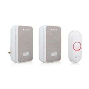 Byron 324 Grey & white Wireless Battery & mains-powered Door chime kit DBY-22324BS-KF