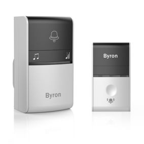 Byron Black & grey Wireless Kinetic-powered Door chime kit 23412UK