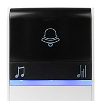 Byron White & black Wireless Kinetic-powered Door chime kit DBY-23415UK