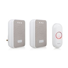 Byron White & grey Wireless Battery & mains-powered Door chime kit DBY-22324UK