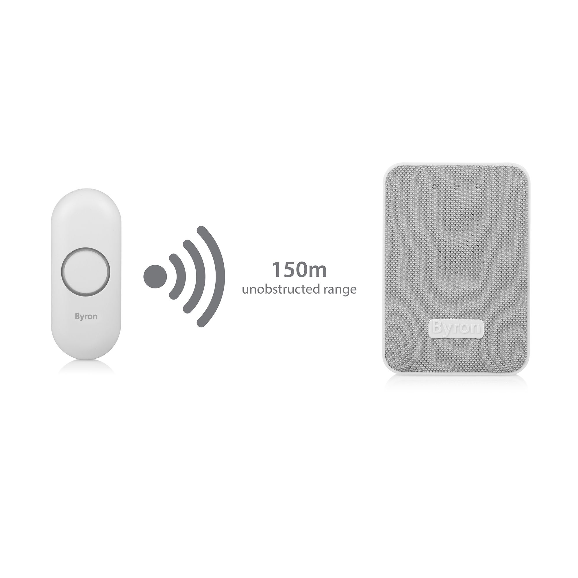 Byron White & grey Wireless Battery & mains-powered Door chime kit DBY-22324UK