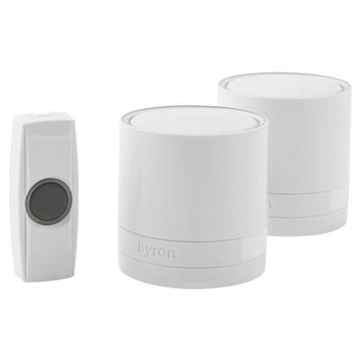 Byron White Wireless Battery & mains-powered Door chime kit