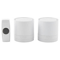 Byron White Wireless Battery & mains-powered Door chime kit