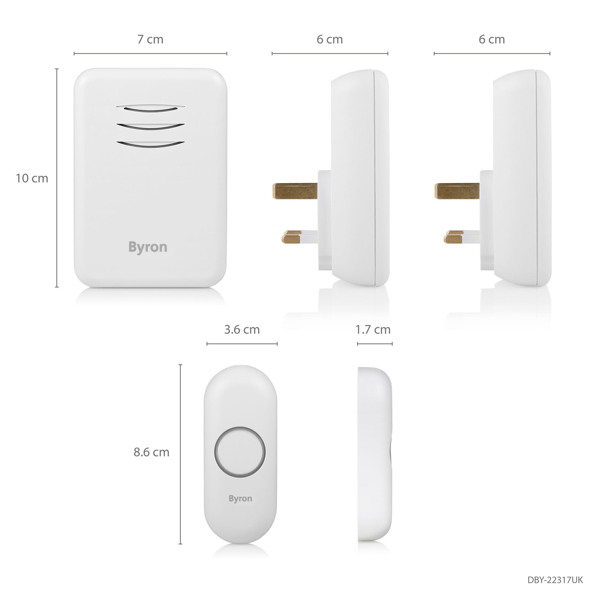 Byron Plug-In Wireless Door Chime Kit White - Screwfix