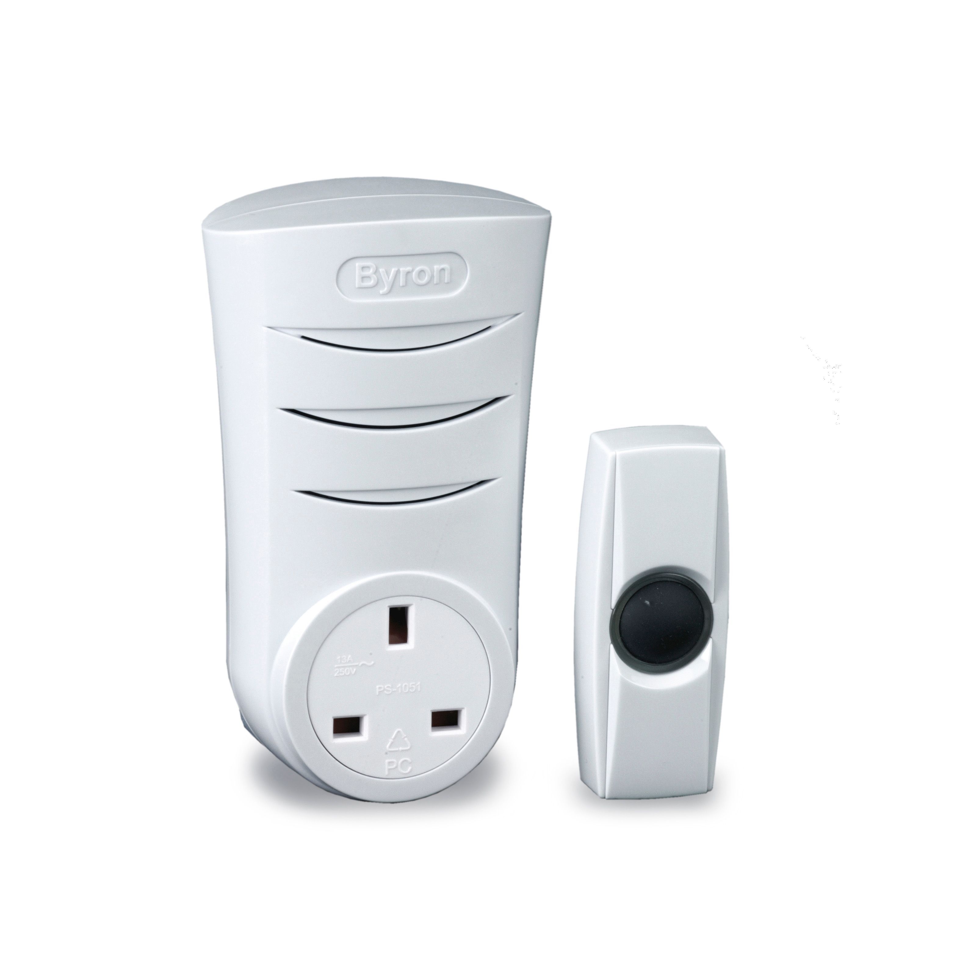 Byron White Wireless Plug through Door chime BY521 DIY at B&Q