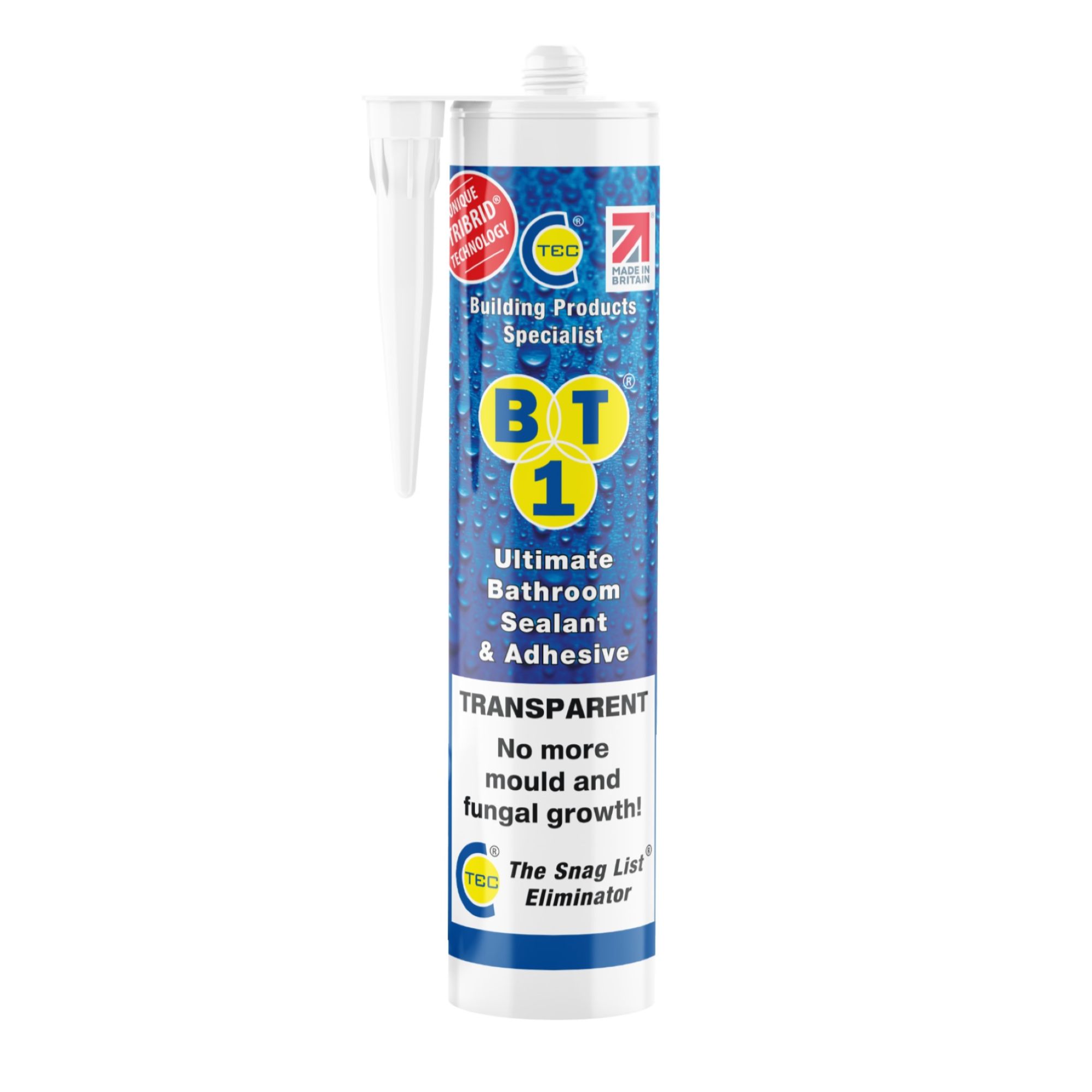 C-Tec BT1 Clear Polymer-based Bathroom & kitchen Cartridge Sanitary sealant, 290ml