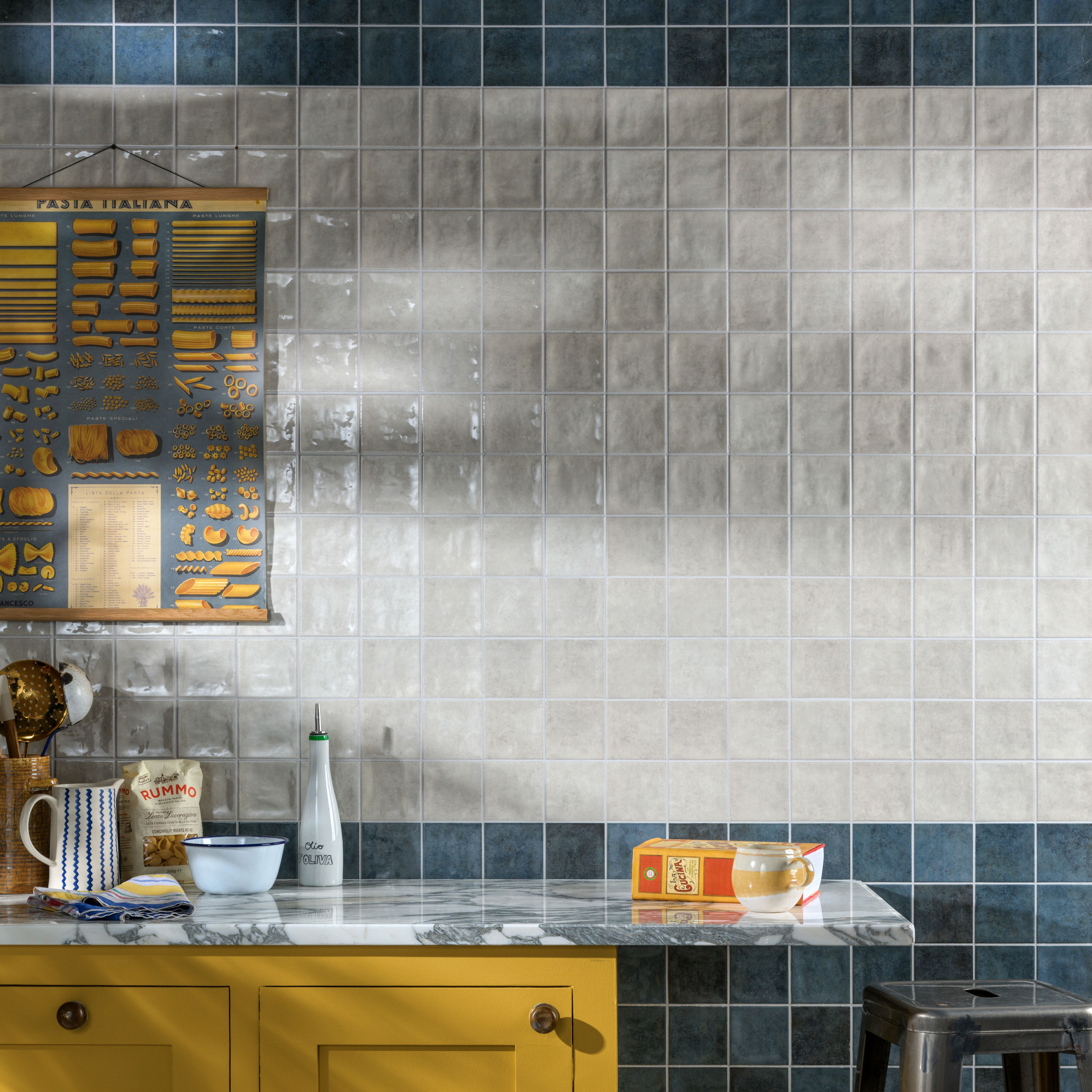 Ca’Pietra Casamar Flax Gloss Embossed Ceramic Indoor Wall tile, Pack of 25, (L)200mm (W)200mm