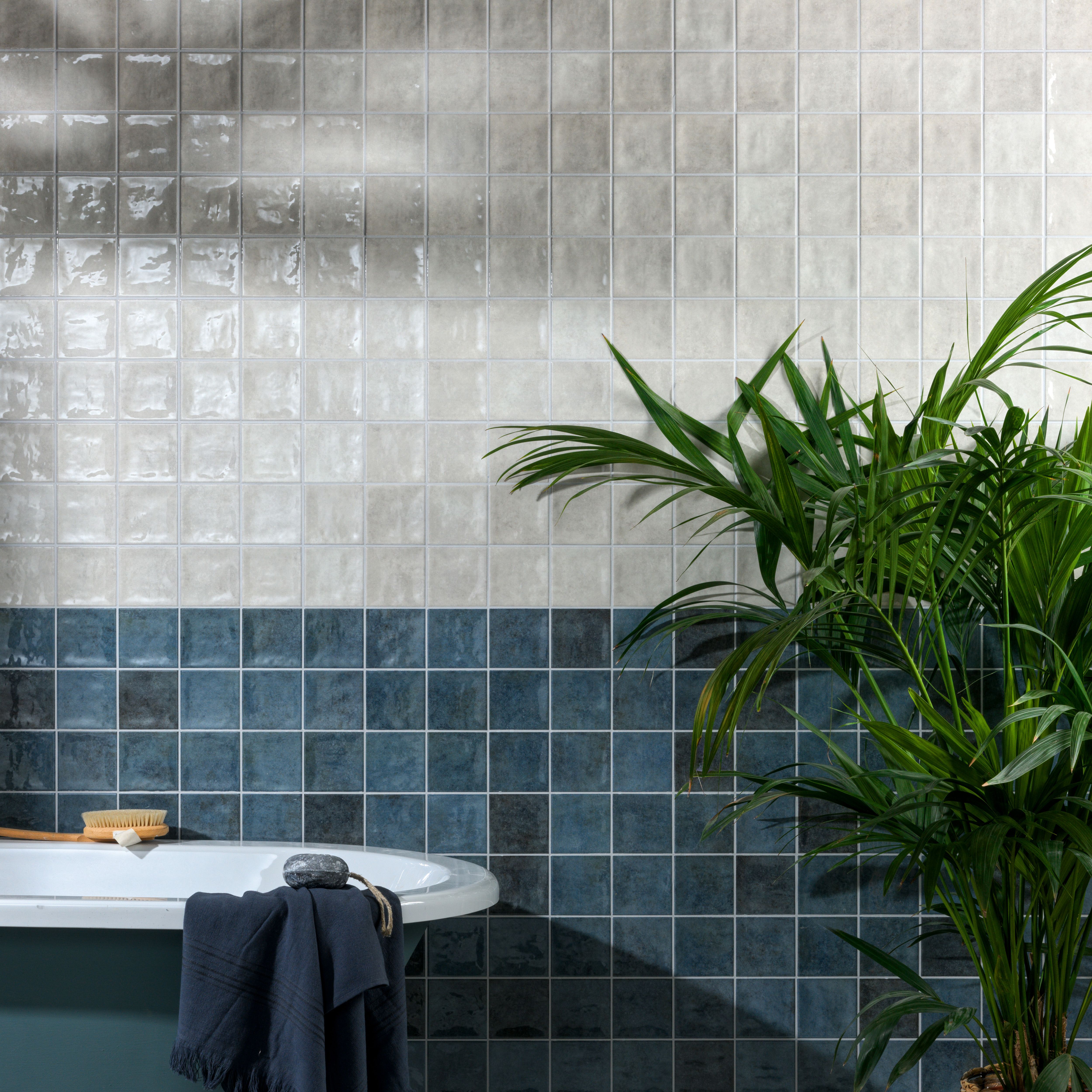 Ca’Pietra Casamar Flax Gloss Embossed Ceramic Indoor Wall tile, Pack of 25, (L)200mm (W)200mm