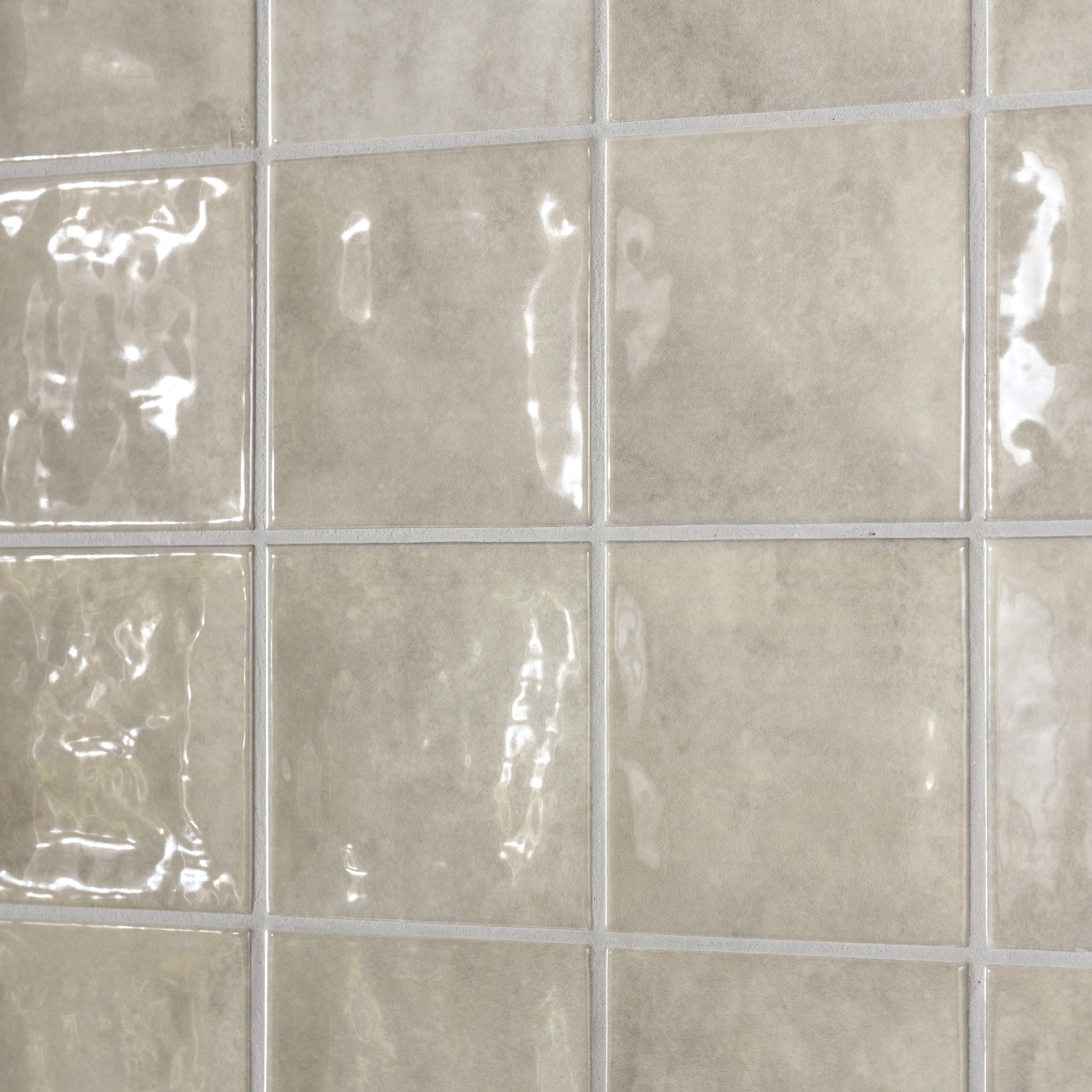 Ca’Pietra Casamar Flax Gloss Embossed Ceramic Indoor Wall tile, Pack of 25, (L)200mm (W)200mm