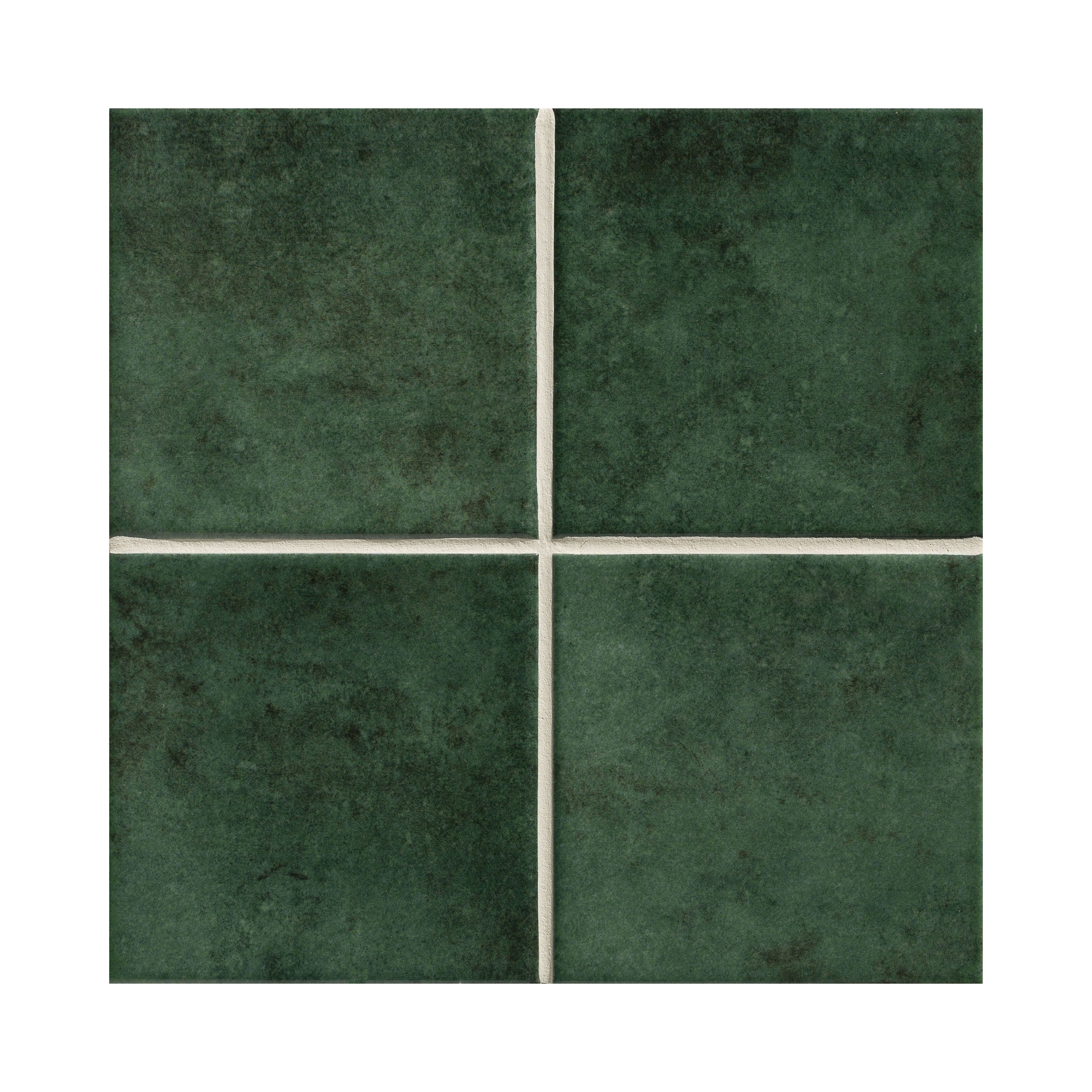Ca’Pietra Casamar Forest Gloss Zellige Embossed Ceramic Indoor Wall tile, Pack of 25, (L)200mm (W)200mm