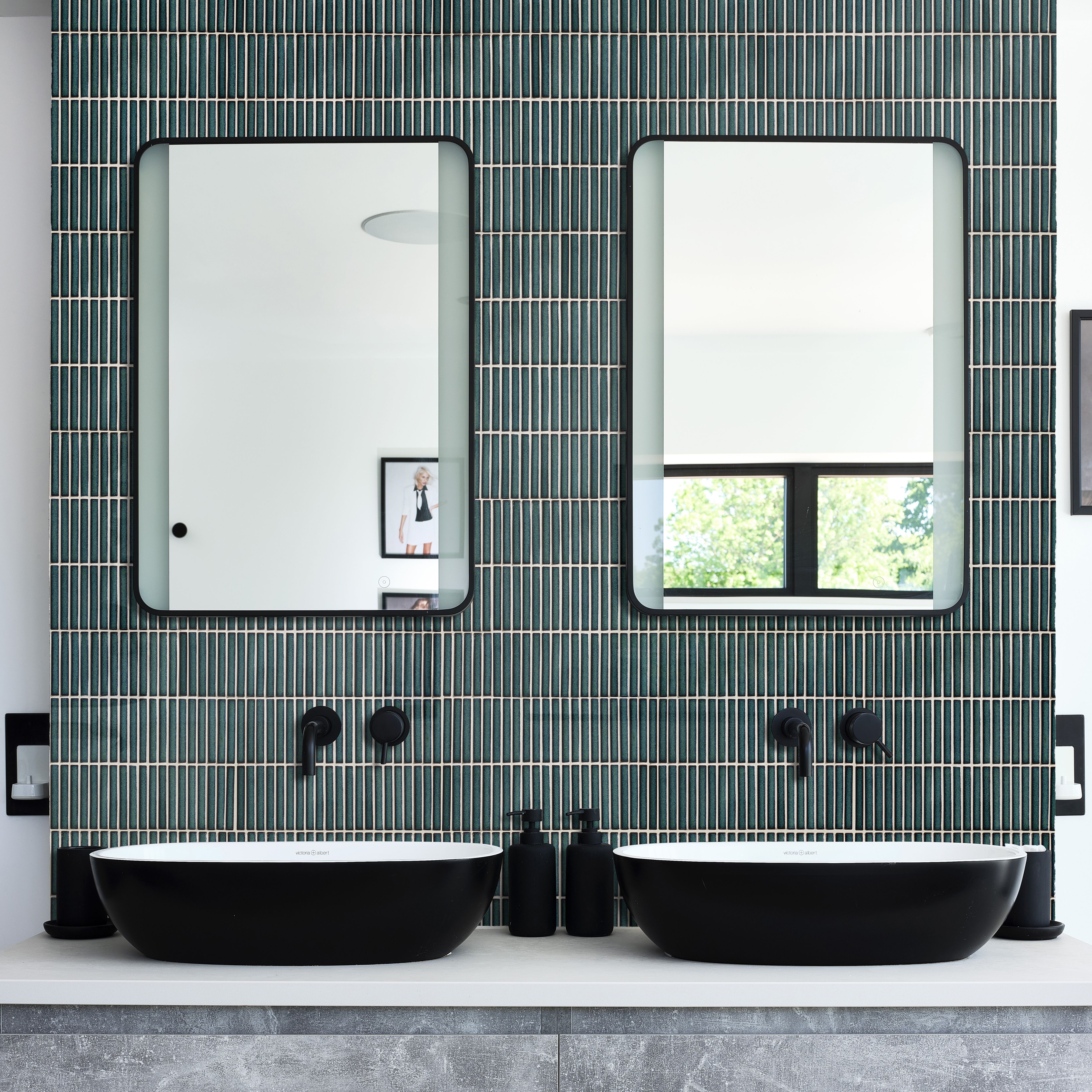 Ca’Pietra Linear Aegean Dusk Gloss Metallic effect Porcelain Indoor Wall tile, (L)295mm (W)284mm