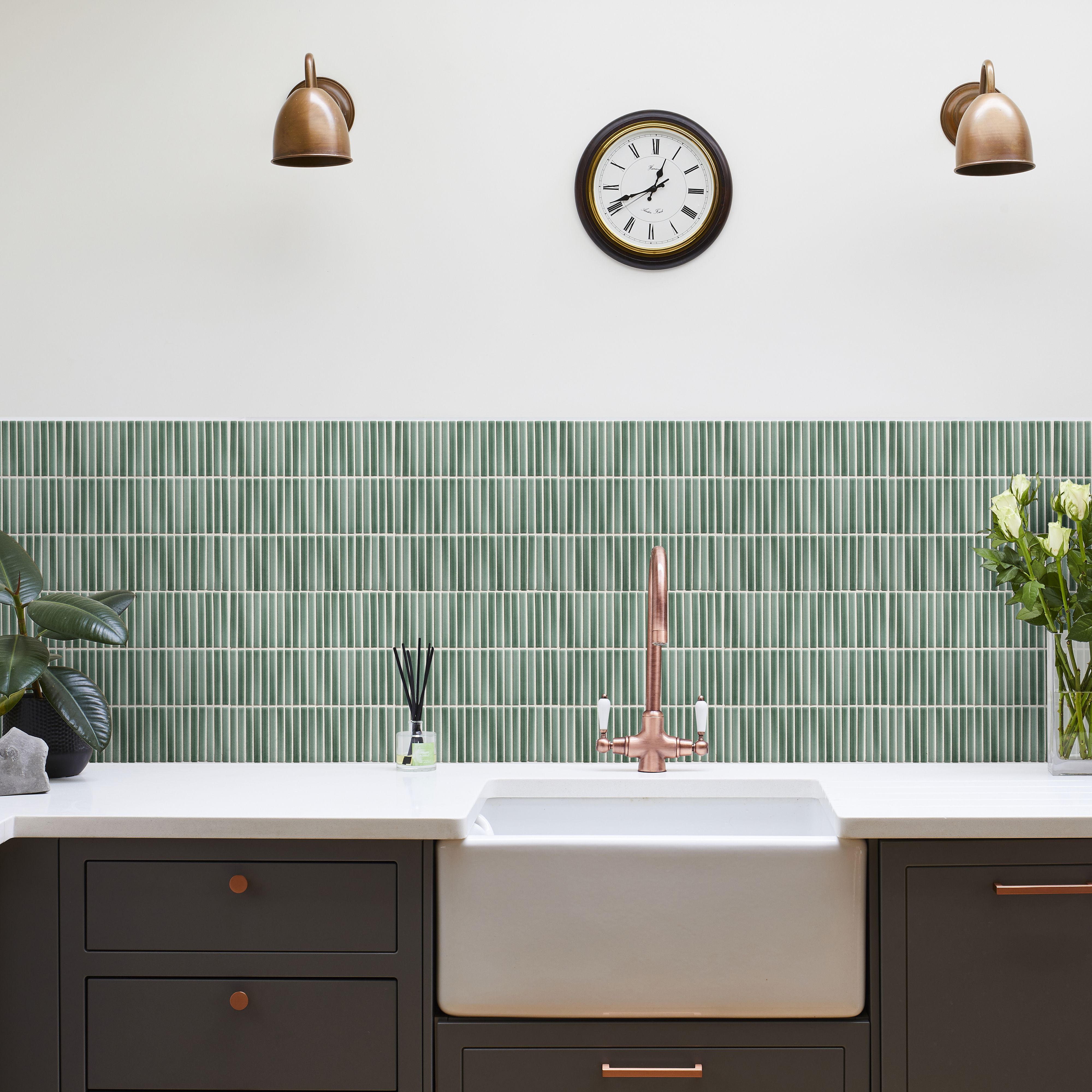 Ca’Pietra Linear Sea Spray Gloss Metallic effect Porcelain Indoor Wall tile, (L)295mm (W)284mm