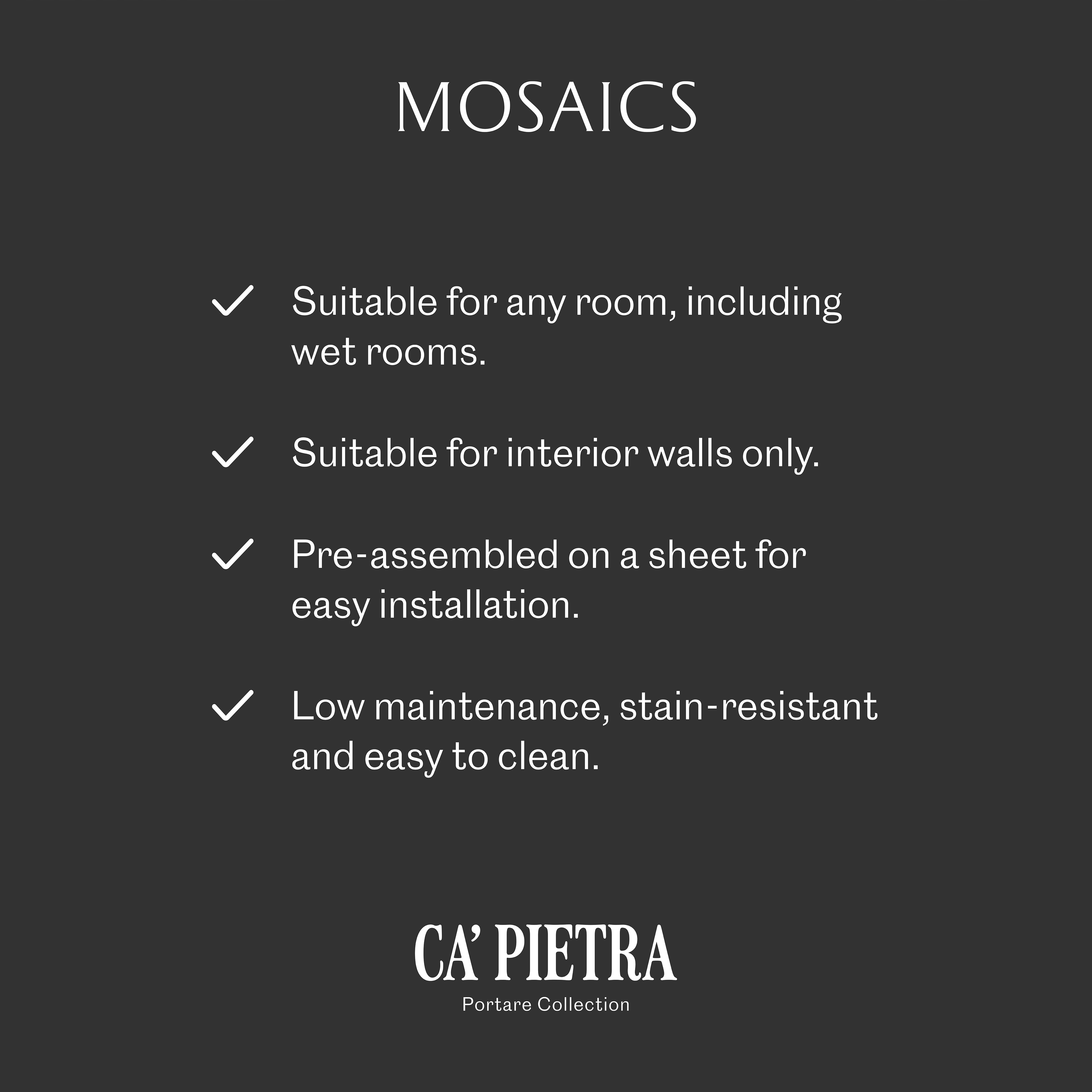 Ca’Pietra Linear Sea Spray Gloss Metallic effect Porcelain Indoor Wall tile, (L)295mm (W)284mm