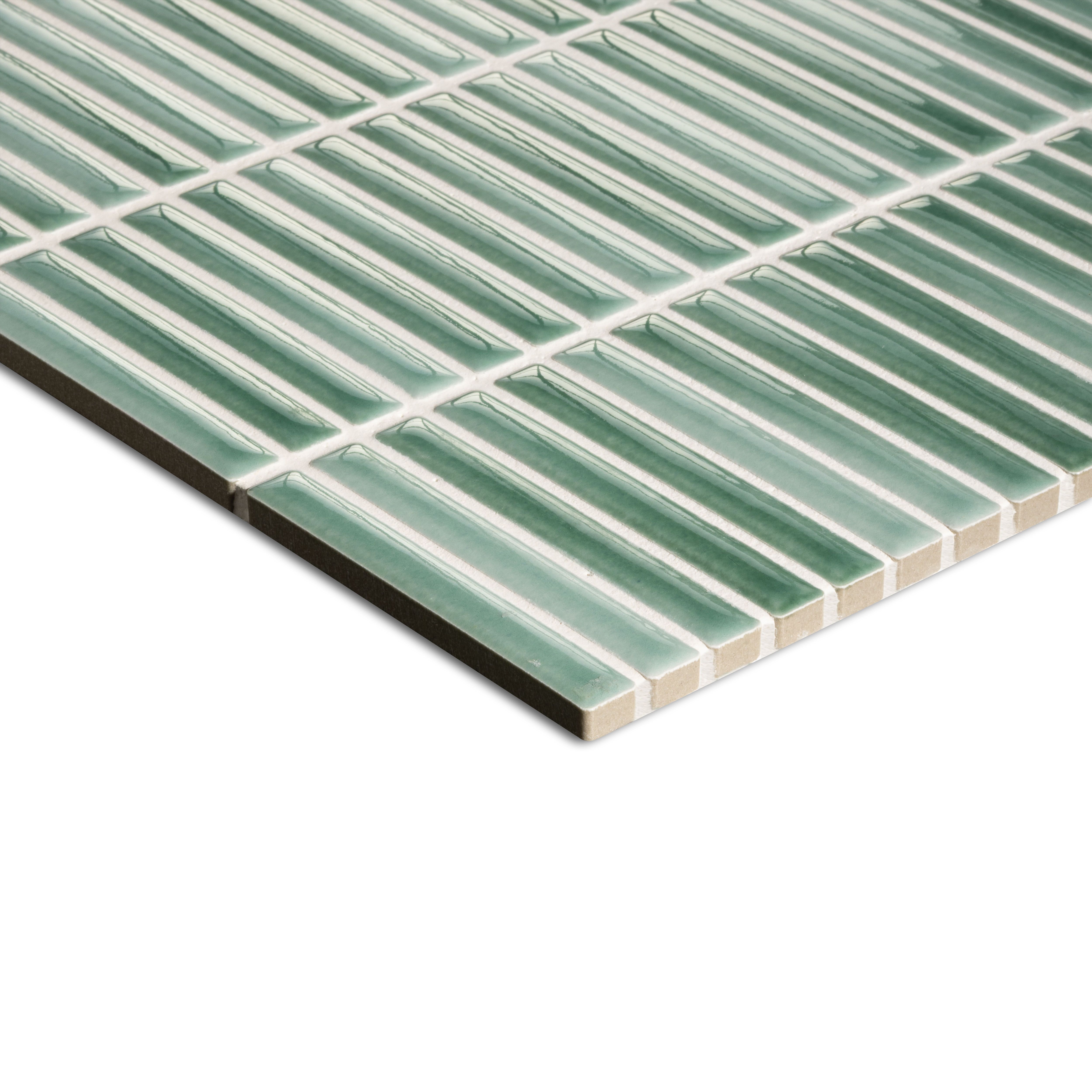 Ca’Pietra Linear Sea Spray Gloss Metallic effect Porcelain Indoor Wall tile, (L)295mm (W)284mm
