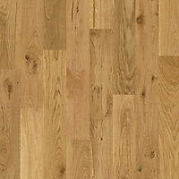Cadenza Natural Oak Real wood top layer flooring Sample, (W)145mm